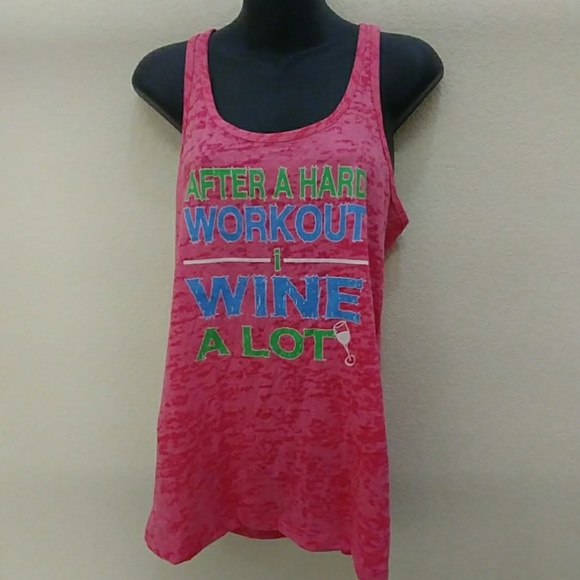 After a Hard Workout I Wine A lot Graphic Tank Top - Picture 4 of 8